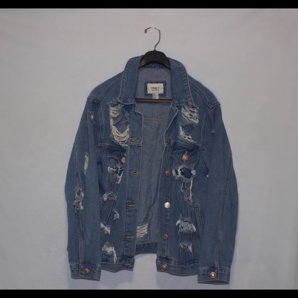 Forever 21 Ripped Jean Jacket - Picture 1 of 1